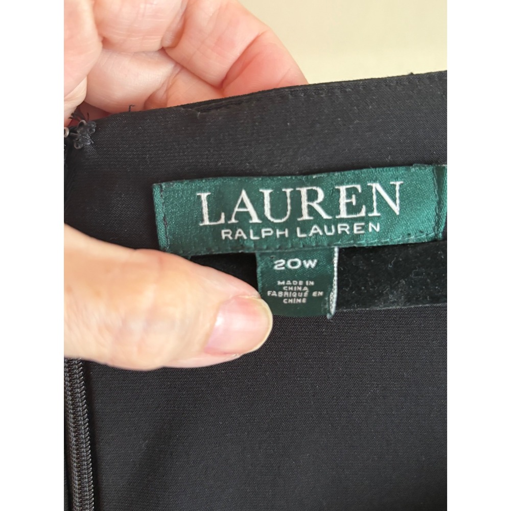 Lauren Ralph Lauren Black Long Sleeve Fit-and-Flare Dress - Picture 2 of 5